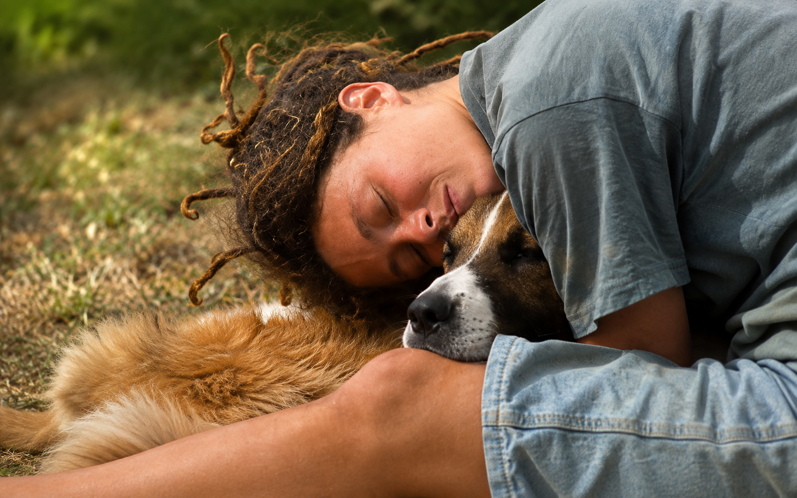 Cane e persona durante un'attività in natura con La Voce del Cane